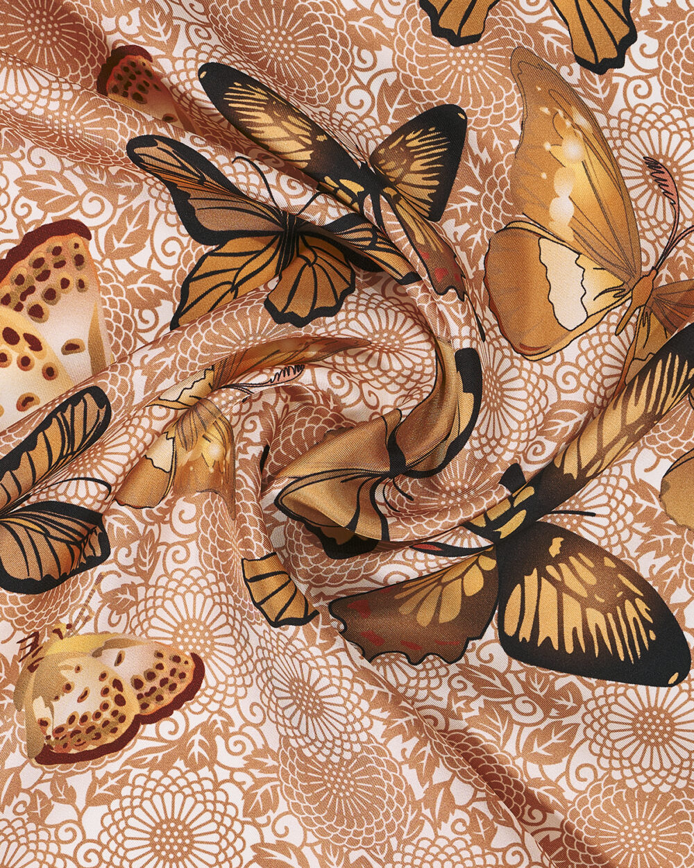 Foulard 100% Farfalla Seta 70x70 cm - immagine 2