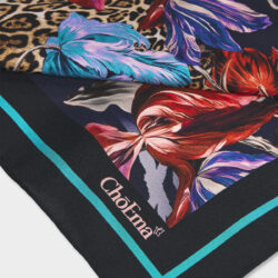 Foulard 100% Seta Leopard 70x70 cm - immagine 2