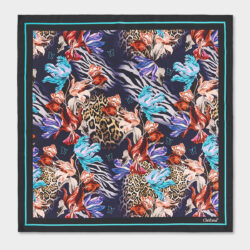 Foulard 100% Seta Leopard 70x70 cm - immagine 4