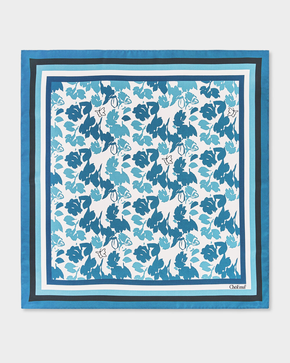 Foulard 100% Seta Foglie 70x70 cm - immagine 3