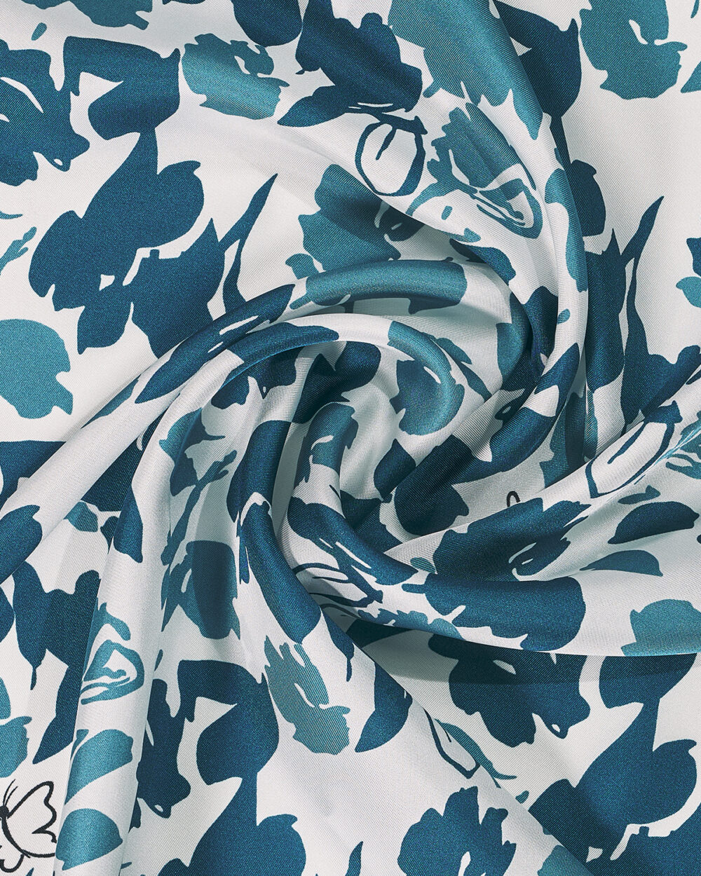Foulard 100% Seta Foglie 70x70 cm - immagine 2