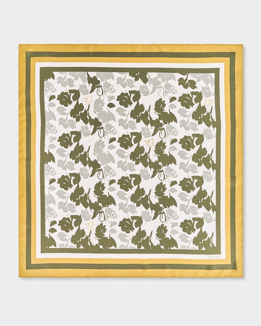 Foulard 100% Seta Foglie 70x70 cm - immagine 4