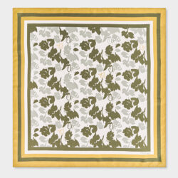 Foulard 100% Seta Foglie 70x70 cm - immagine 4