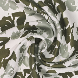 Foulard 100% Seta Foglie 70x70 cm - immagine 3