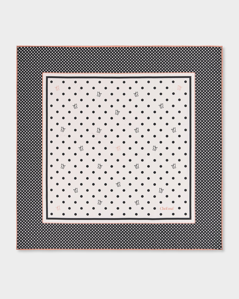 Foulard 100% Seta Pois 70x70 cm - immagine 3