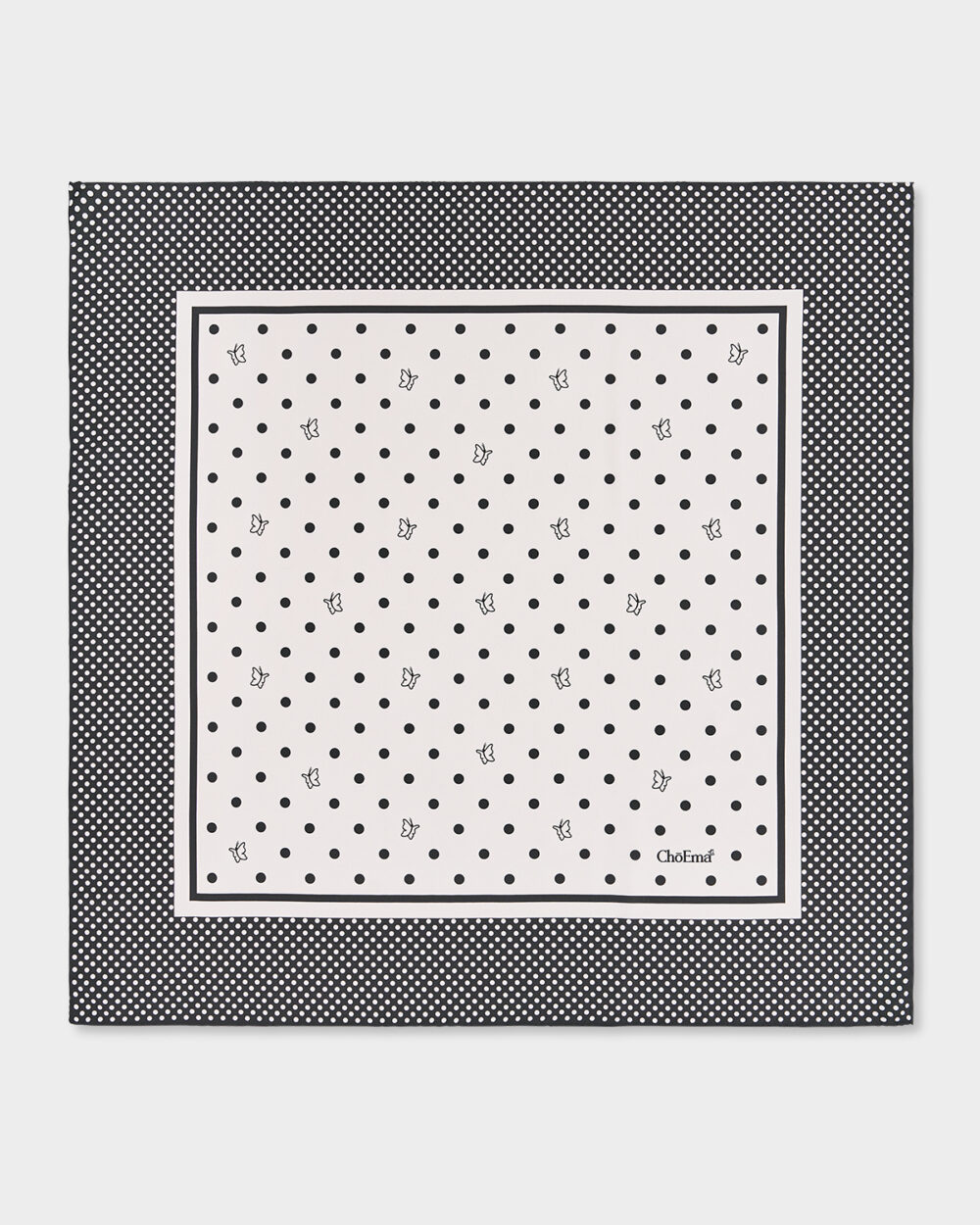 Foulard 100% Seta Pois 70x70 cm - immagine 3