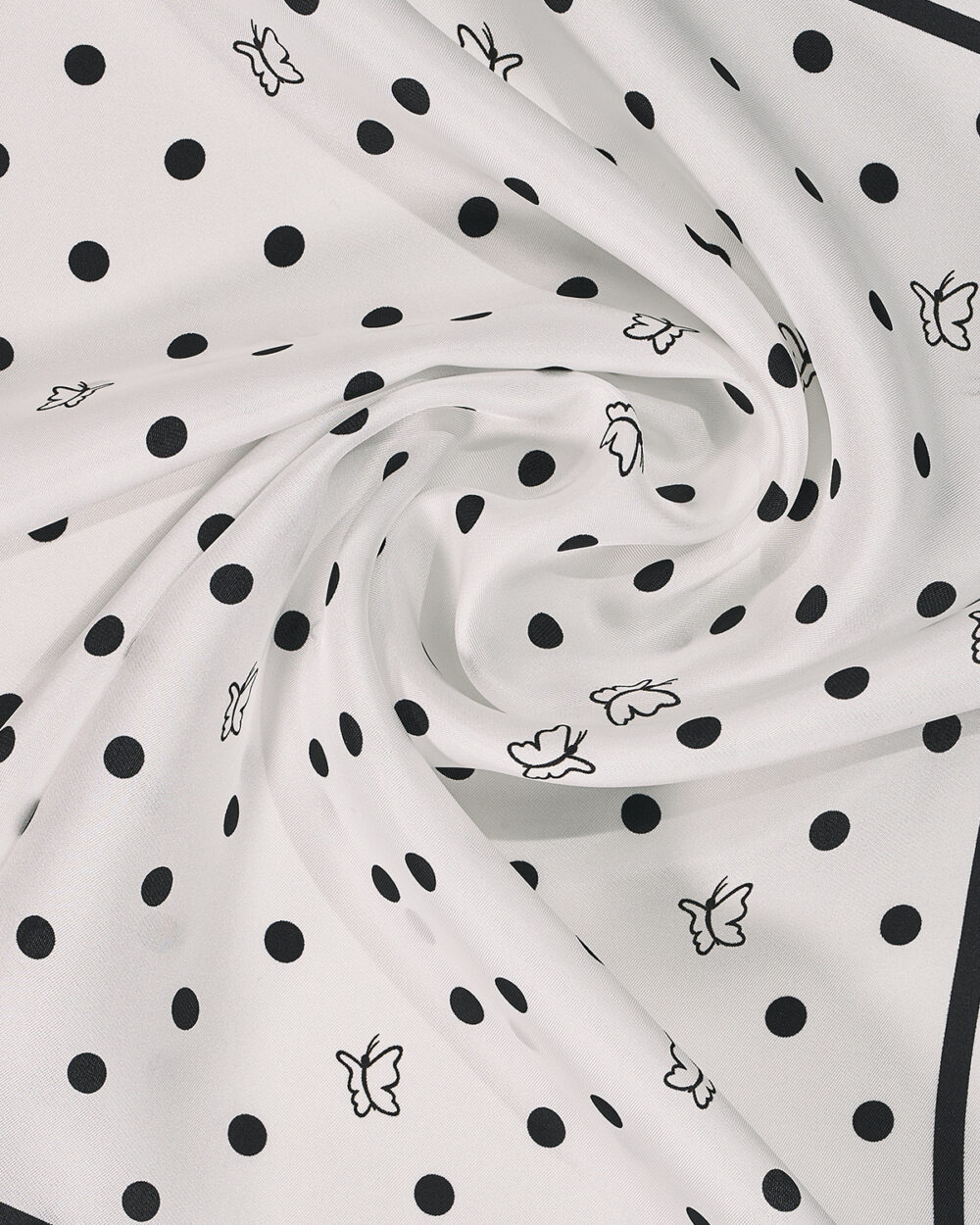 Foulard 100% Seta Pois 70x70 cm - immagine 2