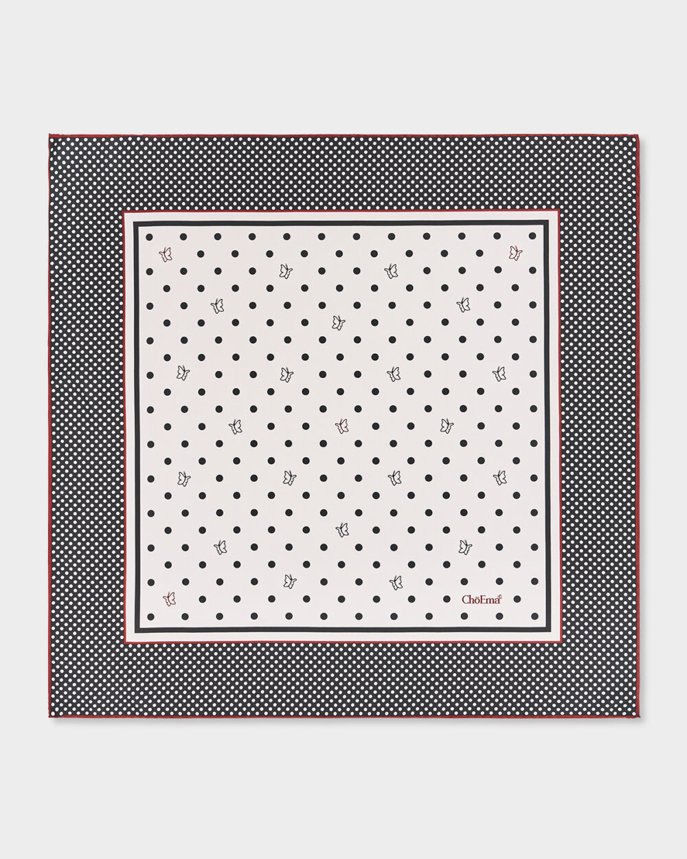 Foulard 100% Seta Pois 70x70 cm - immagine 4