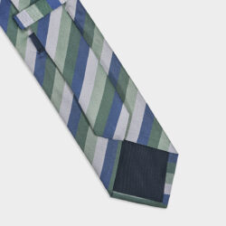 Cravatta Righe 100% Seta 8x140 cm - immagine 3