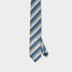 Cravatta Righe 100% Seta 8x140 cm - immagine 2