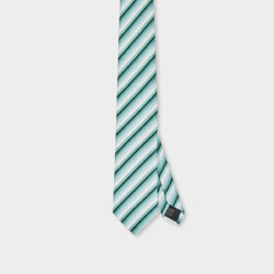 Cravatta Righe 100% Seta 8x140 cm - immagine 2