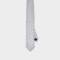 Cravatta Righe 100% Seta 8x140 cm - immagine 2