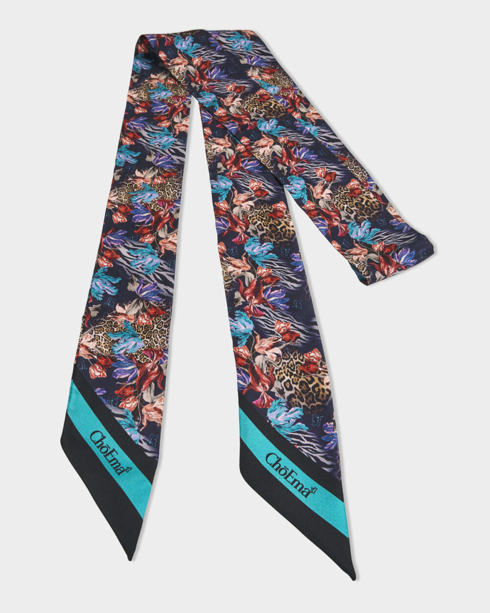 Twilly 100% Seta Leopard 7x190 cm - immagine 3