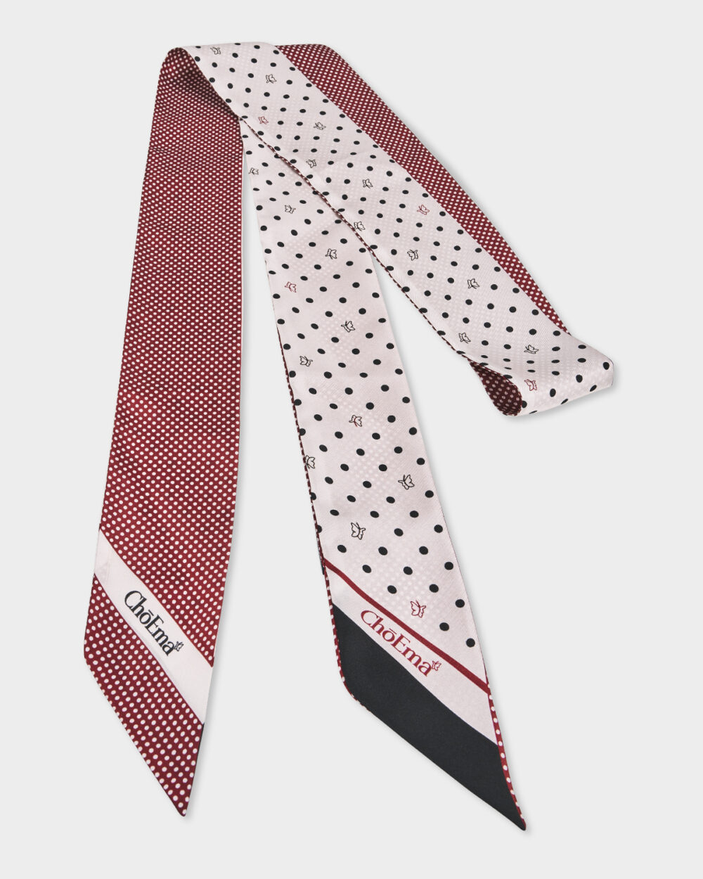 Twilly 100% Seta Pois 7x190 cm - immagine 3