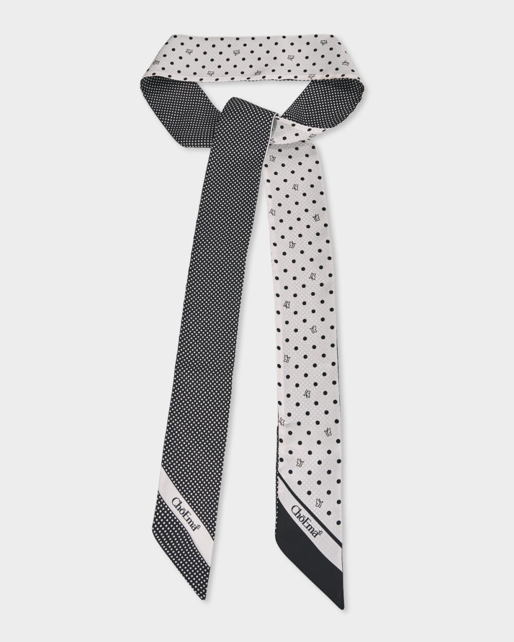Twilly 100% Seta Pois 7x190 cm - immagine 2