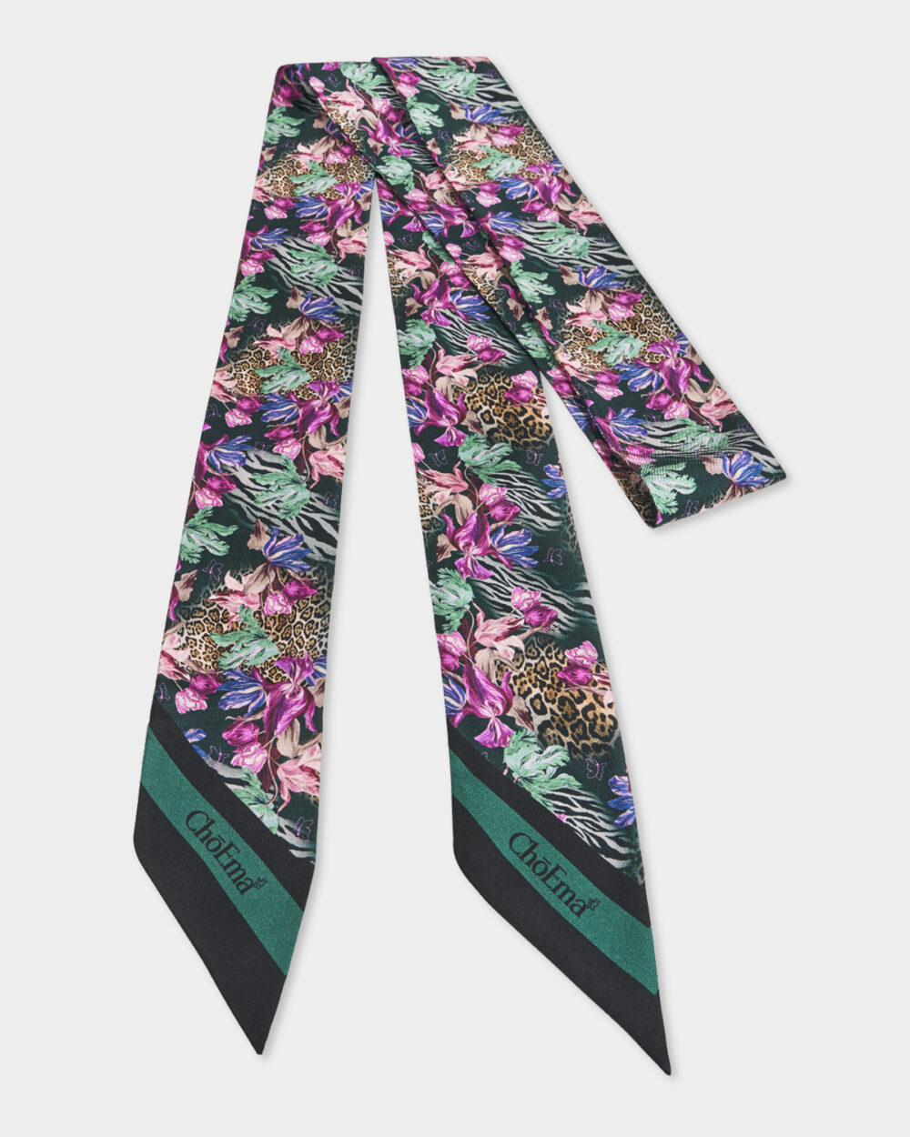 Twilly 100% Seta Leopard 7x190 cm - immagine 3