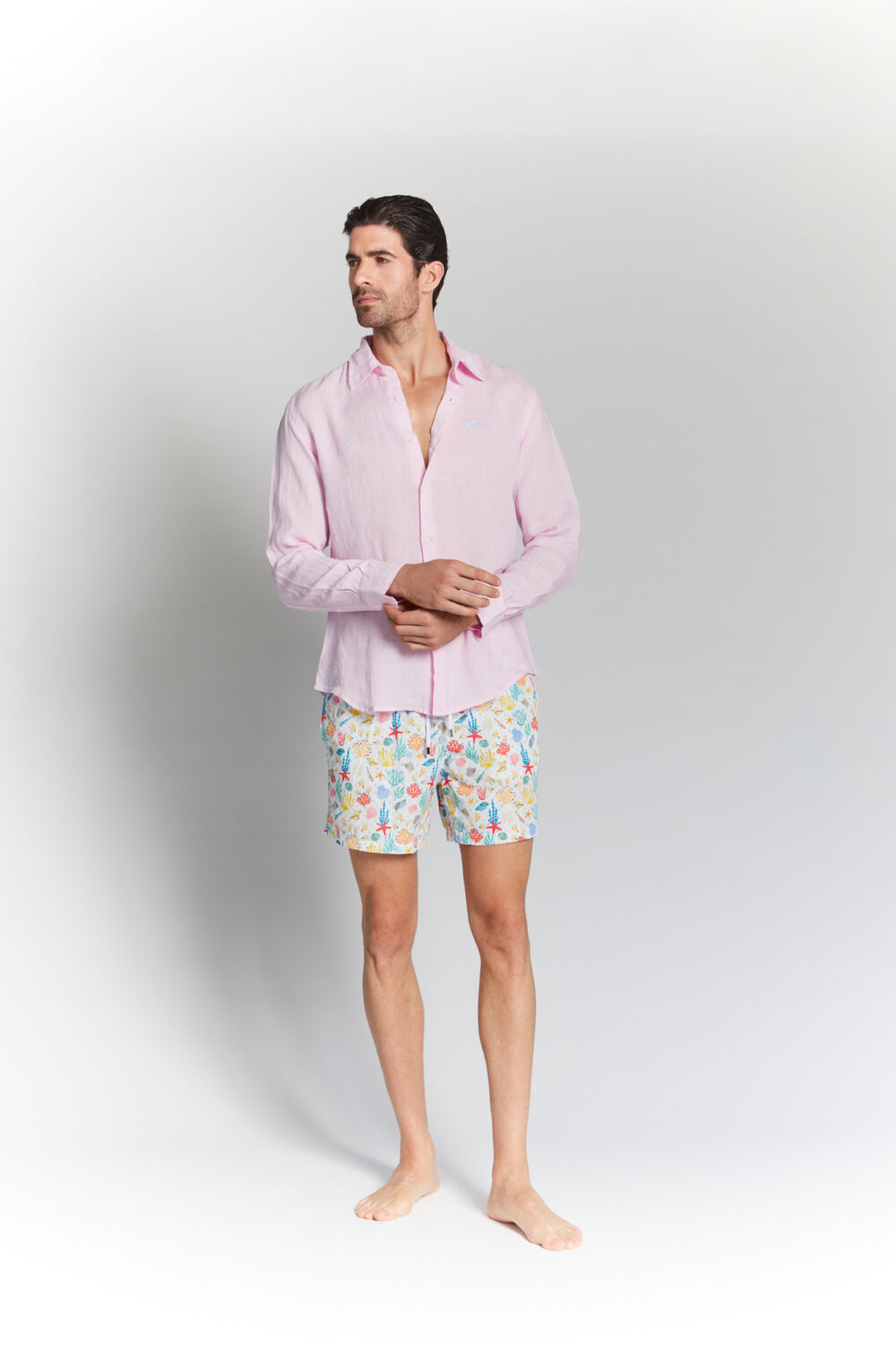 Camicia 100% Lino Rosa