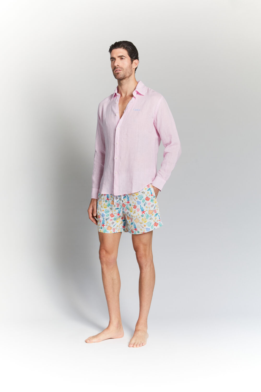 Camicia 100% Lino Rosa - immagine 4