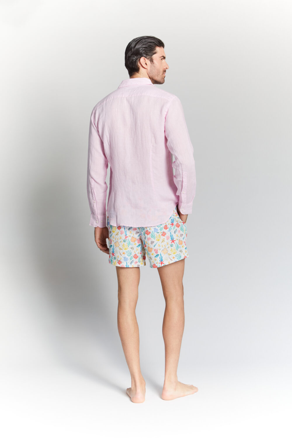 Camicia 100% Lino Rosa - immagine 3