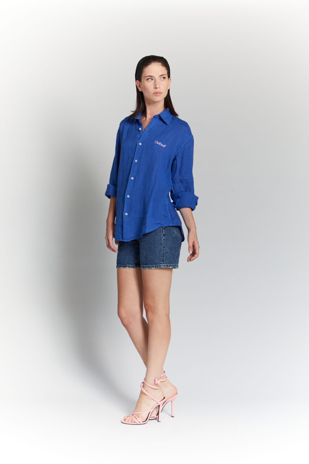 Camicia 100% Lino Blu - immagine 3