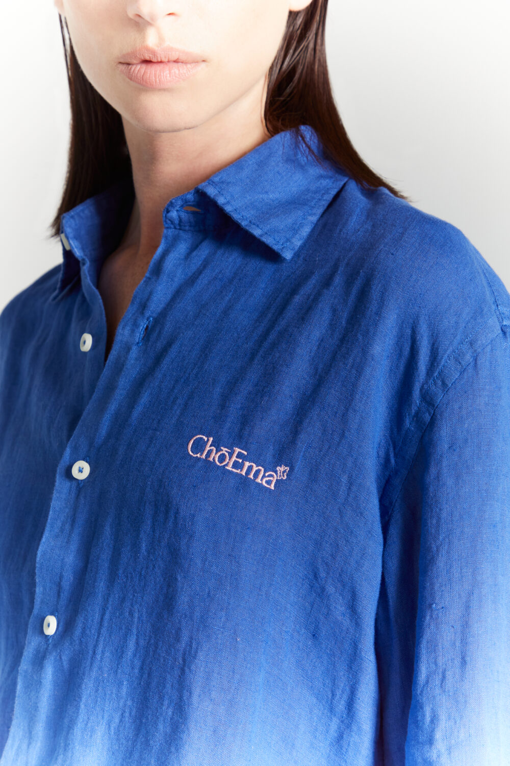 Camicia 100% Lino Blu - immagine 2