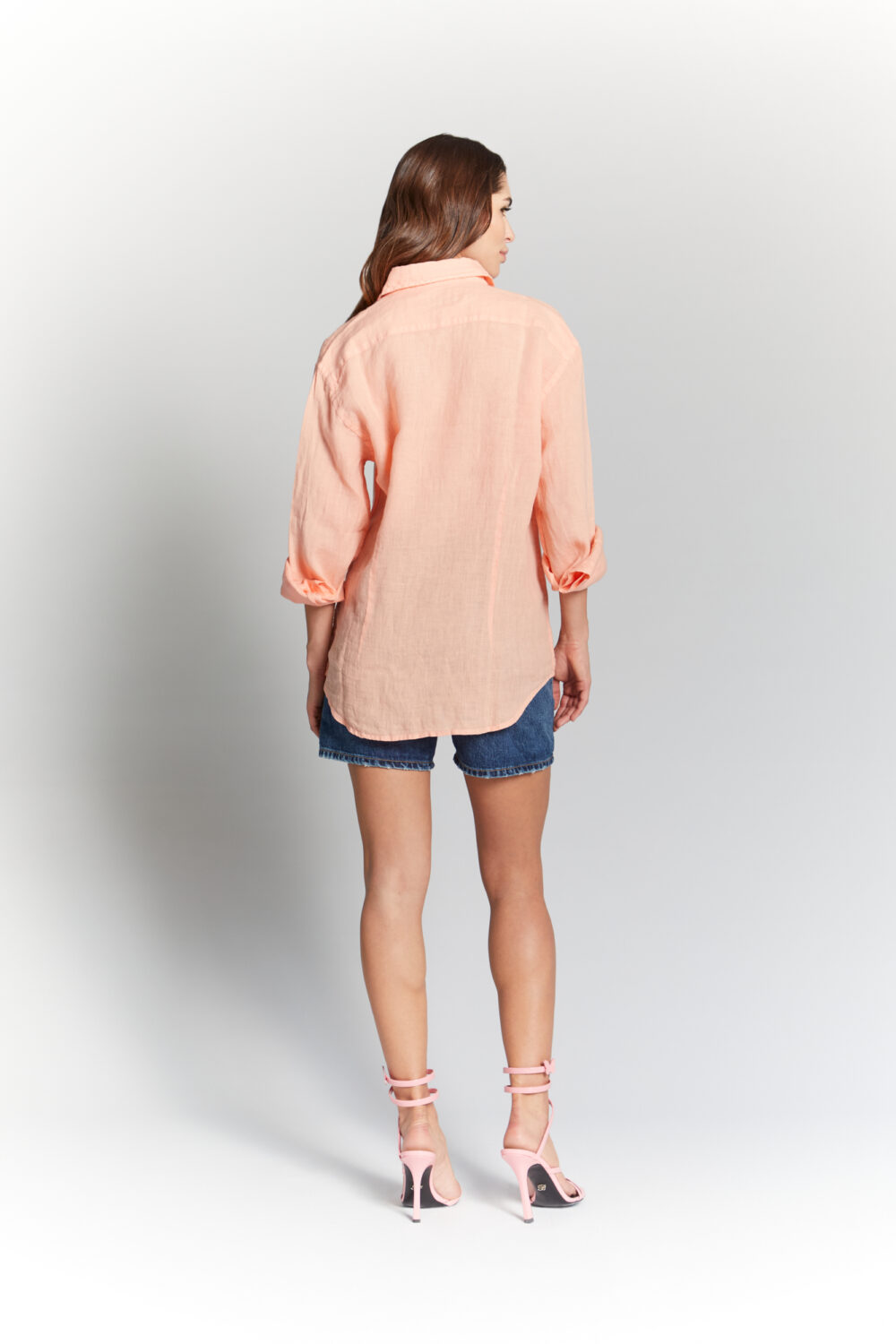 Camicia 100% Lino Arancione - immagine 4