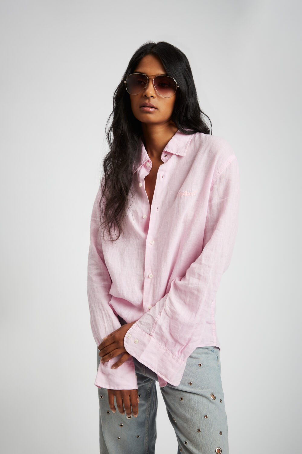 Camicia 100% Lino Rosa