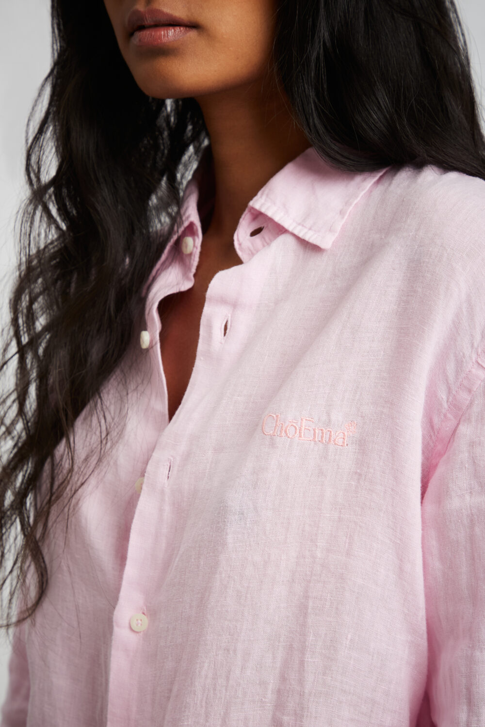 Camicia 100% Lino Rosa - immagine 3