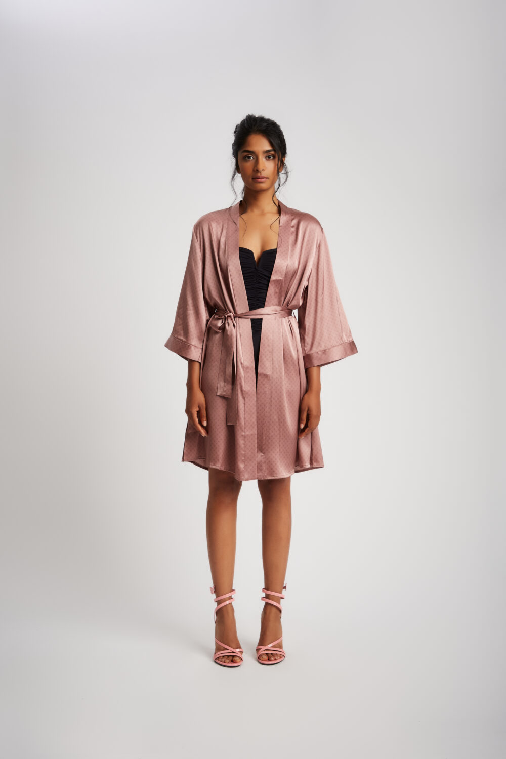 Kimono Corto All Over Cipria Seta - immagine 3