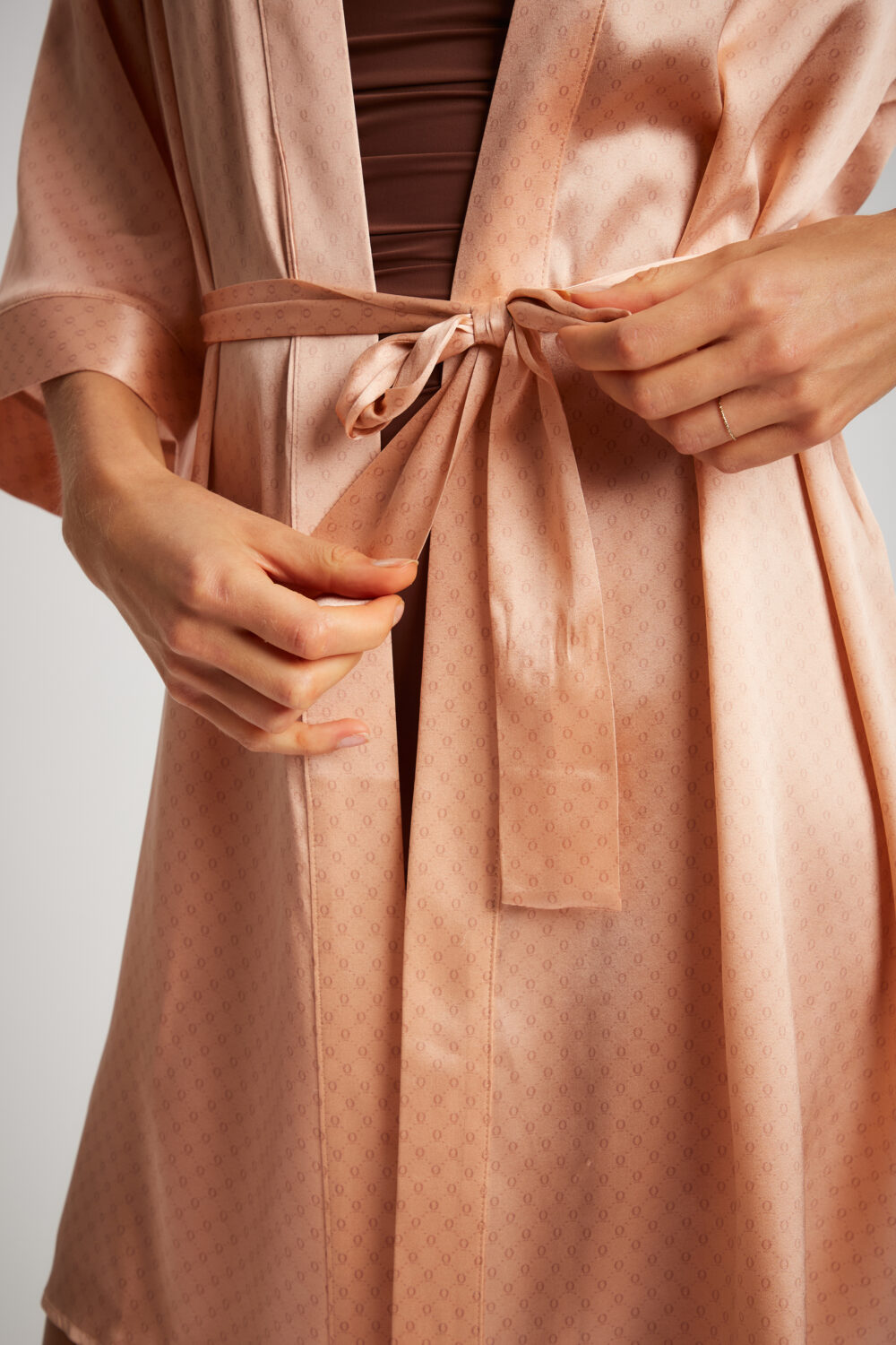 Kimono Corto All Over Rosa Seta - immagine 2