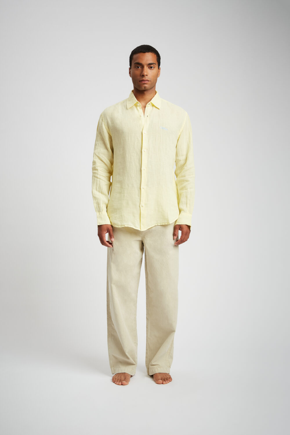 Camicia 100% Lino Gialla - immagine 2