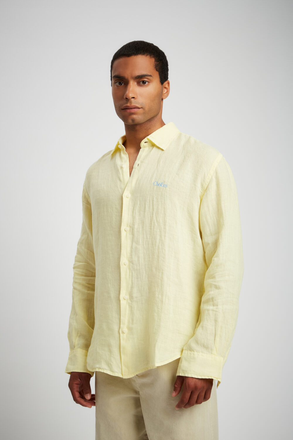 Camicia 100% Lino Gialla