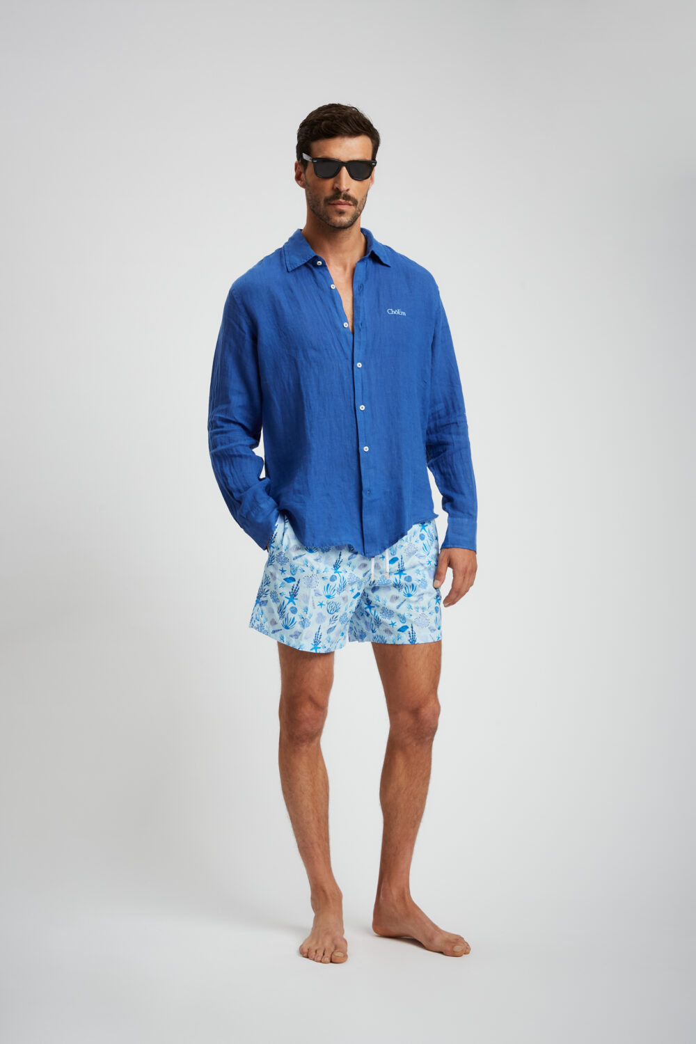 Camicia 100% Lino Blu