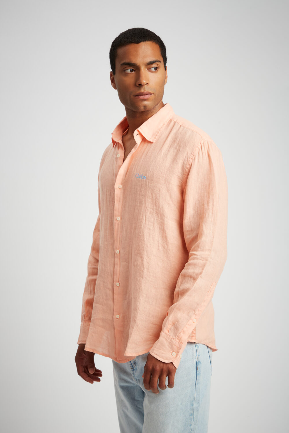 Camicia 100% Lino Arancione - immagine 3
