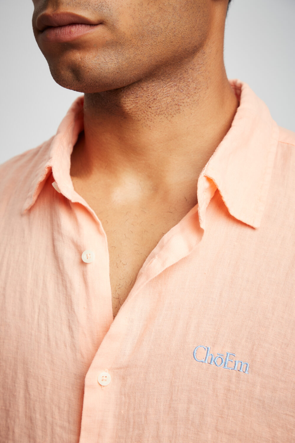 Camicia 100% Lino Arancione - immagine 2