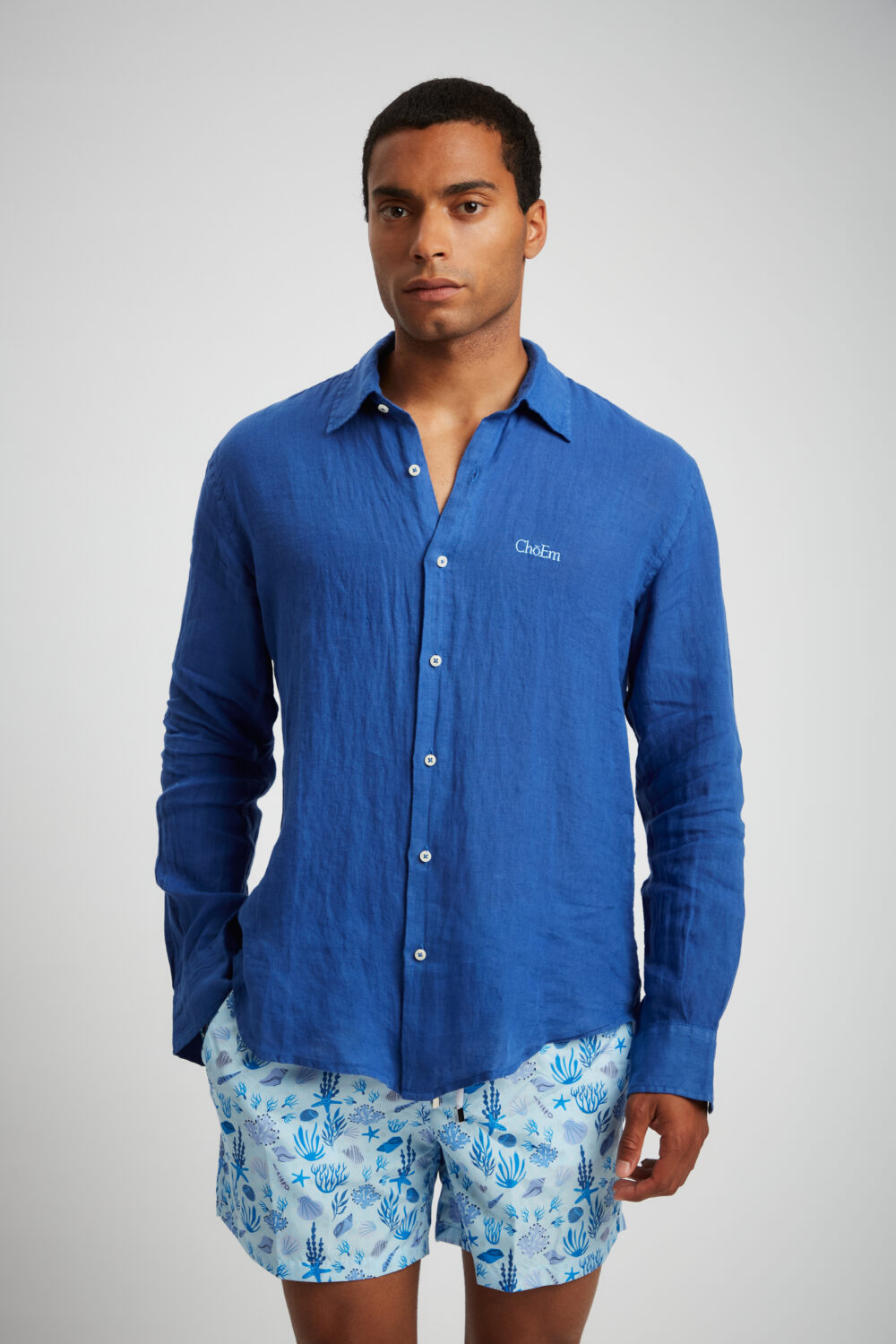 Camicia 100% Lino Blu - immagine 3