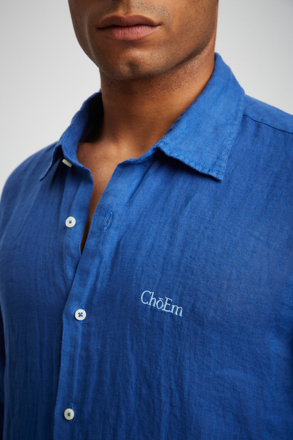 Camicia 100% Lino Blu - immagine 2